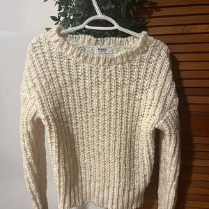 BB Dakota Ivory Textured Crewneck Sweater